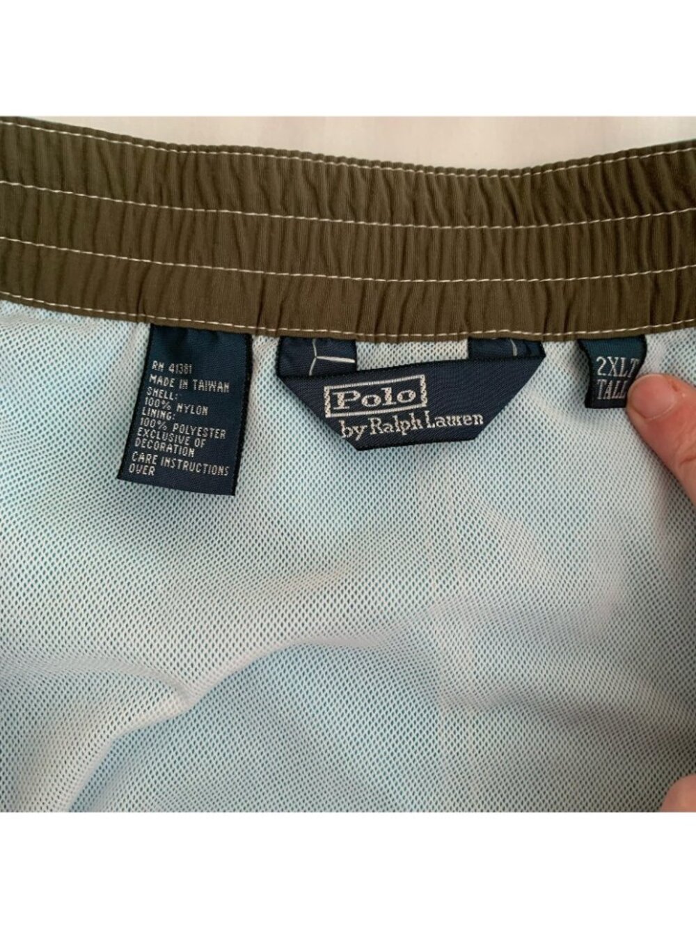 Polo Ralph Lauren Mesh Lined Cargo Swim Board Shorts Men’s 2XLT Aqua Blue - Picture 8 of 11